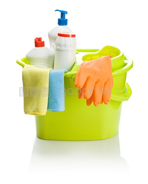 綠色水桶搭配清潔配件 高效清潔的得力助手